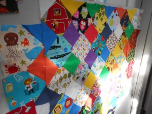 Eye Spy using blocks from the Quilt Square Fabric Swap on Facebook. My apologies for the poor lighting.